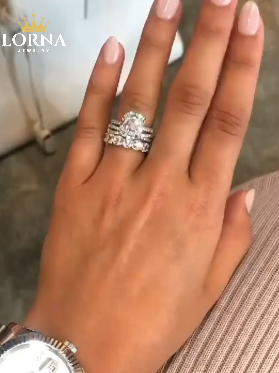 Gorgeous Cushion Cut 3PC Wedding Ring Set In Sterling Silver