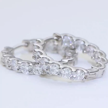 2.6Ct Moissanite Full Pave Huggie Earrings