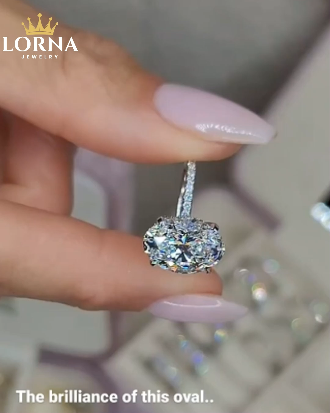 3.5Ct Classic Oval Cut Simulated Diamond Engagement Ring In Sterling Silver