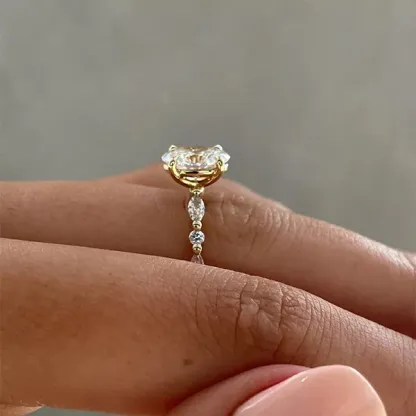 1.5Ct Unique Oval Cut Sterling Silver Engagement Ring