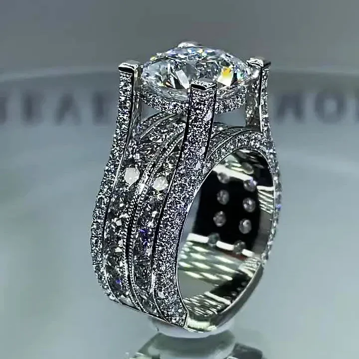 3Ct Gorgeous Round Cut sterling Silver Engagement Ring