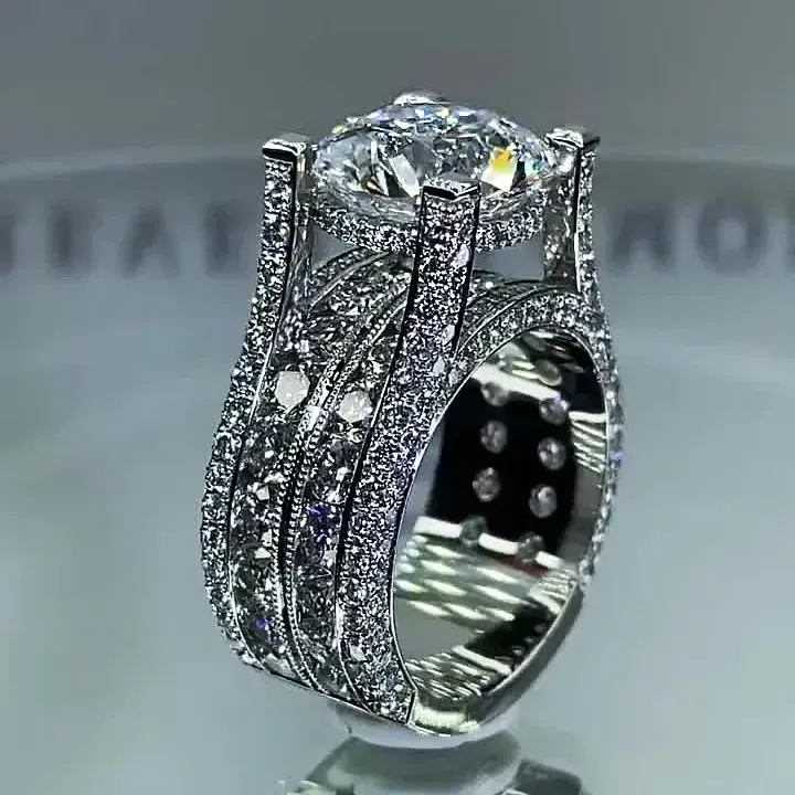 3Ct Gorgeous Round Cut sterling Silver Engagement Ring