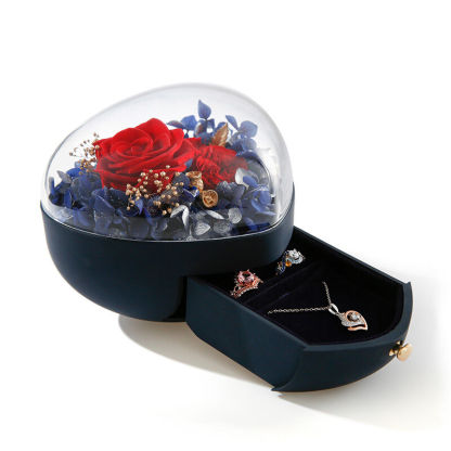 Lornajewelry Heart Shape Eternal Flower Jewelry Box