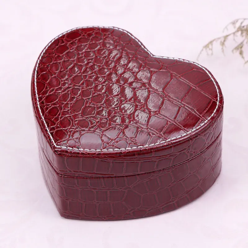 Lornajewelry Double-layer Heart Shape PU Jewelry Box