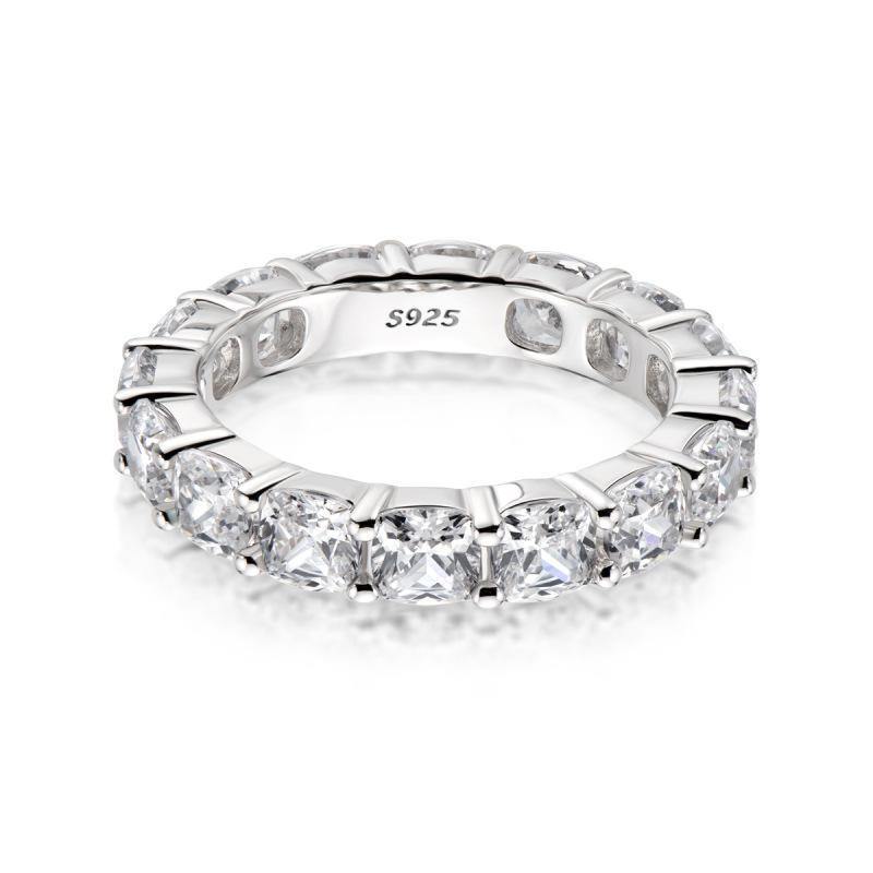 Eternity Stylish Sterling Silver Wedding Band Ring-Sterling Silver-lornajewelry