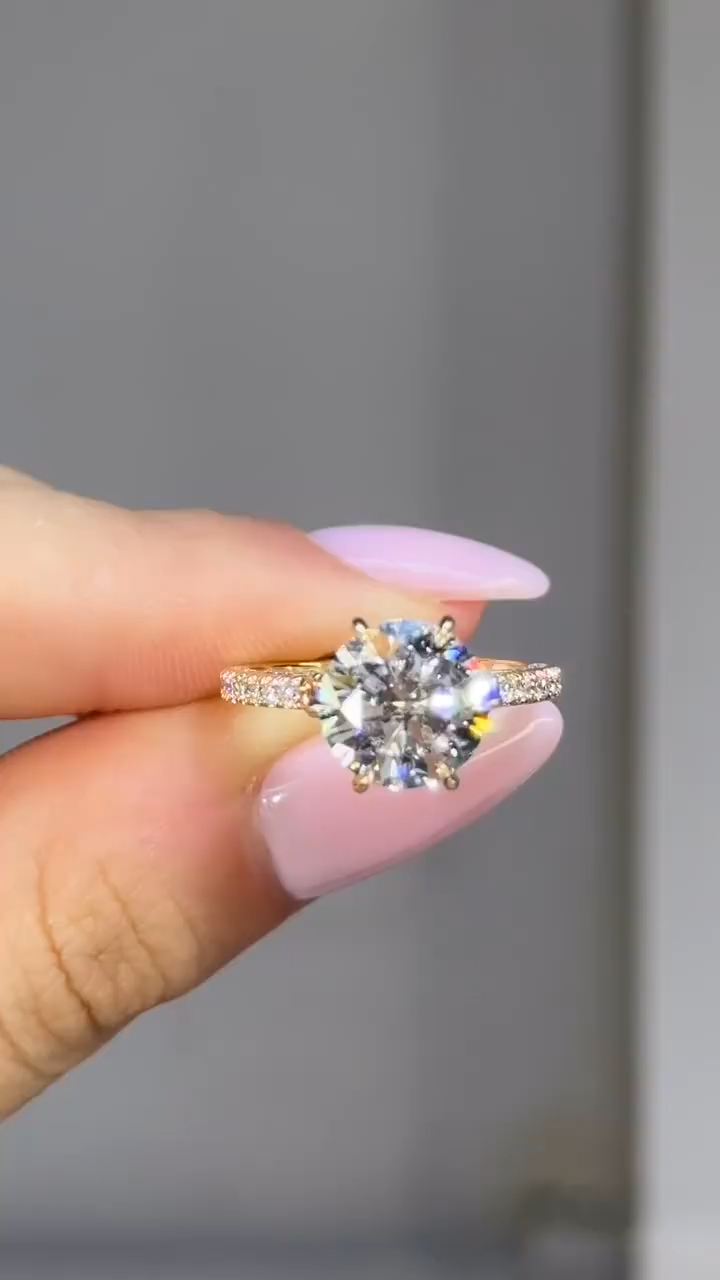 3Ct Moissanite Bow Base Design Engagement Ring