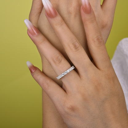 Stunning Cushion Cut Women's Wedding Band In Sterling Silver-Sterling Silver-lornajewelry