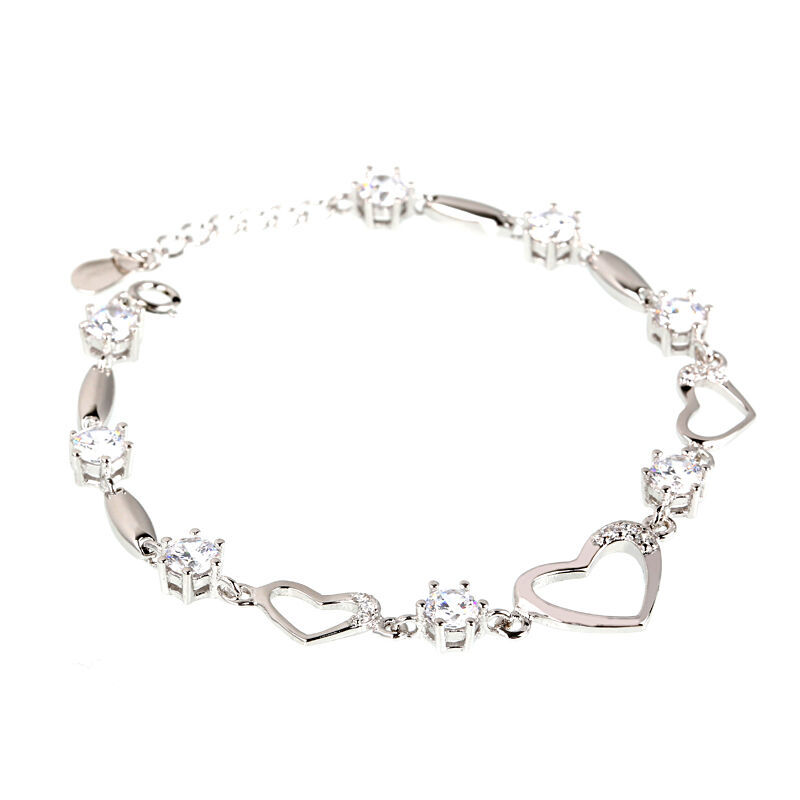 Heart Shape Bracelet In Sterling Silver
