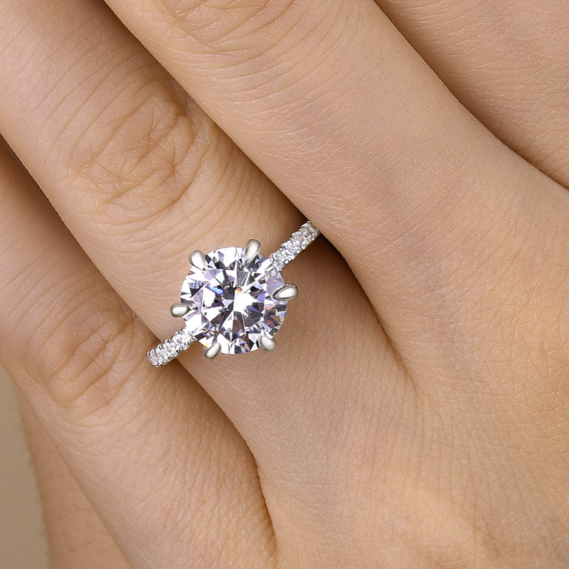 2.5Ct Classic 6 Prong Round Cut s Engagement Ring In Sterling Silver-Sterling Silver-lornajewelry
