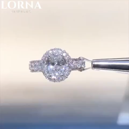 1.5Ct Oval Cut Vintage-Inspired Double Halo Engagement Ring in Sterling Silver