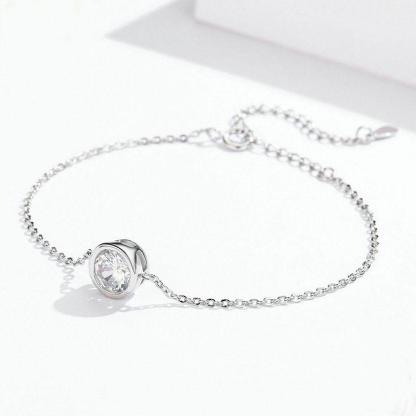 Sterling Silver Classic Simulated Diamond Adjustable Bracelet For Women-Sterling Silver-lornajewelry
