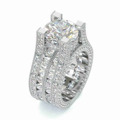 2.5ct Brilliant Round Cut Sterling Silver Engagement Ring-Sterling Silver-lornajewelry