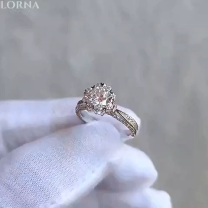1CtMoissanite Bowknot Design Engagement Ring