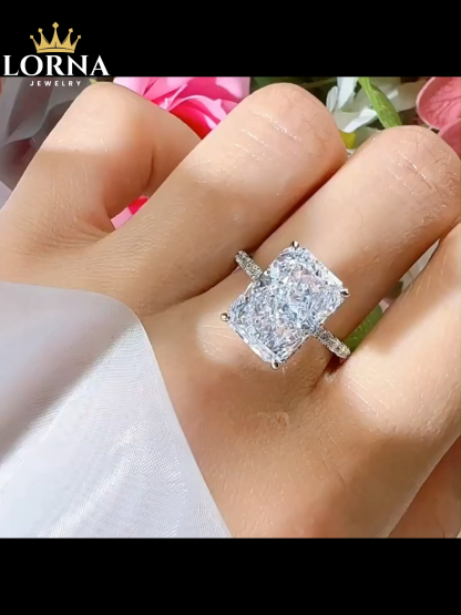 7Ct Luxurious Elongated Radiant Cut Engagement Ring For Women