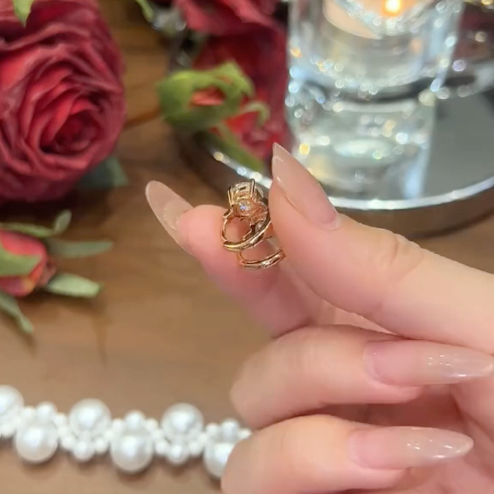 2Ct Moissanite Four-Prong Hoop Earrings