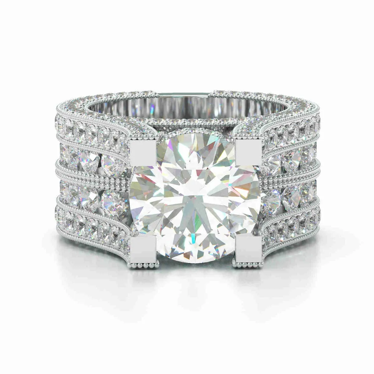 3Ct Gorgeous Round Cut sterling Silver Engagement Ring - ✨ Over 300 Gemstones