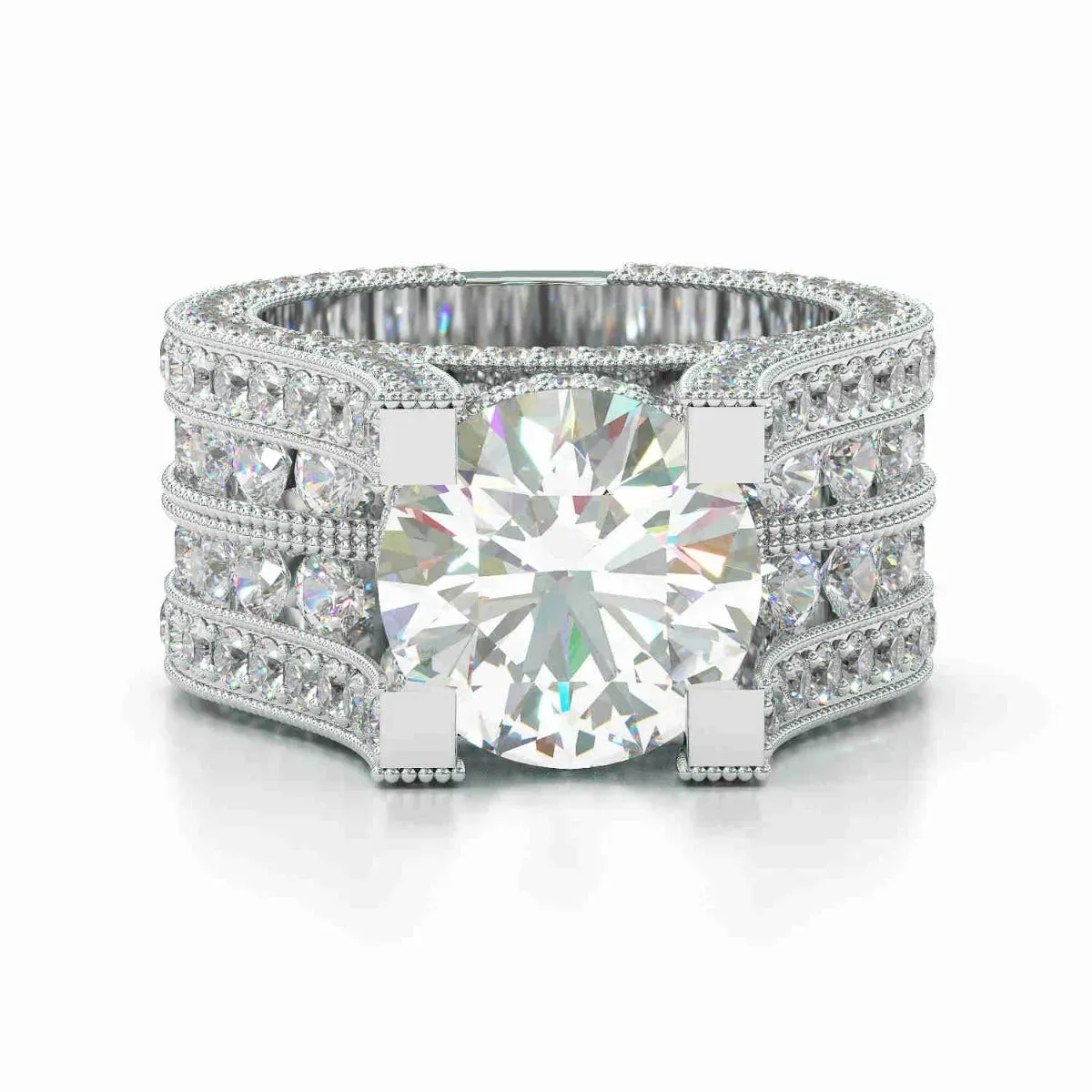 3Ct Gorgeous Round Cut sterling Silver Engagement Ring - ✨ Over 300 Gemstones