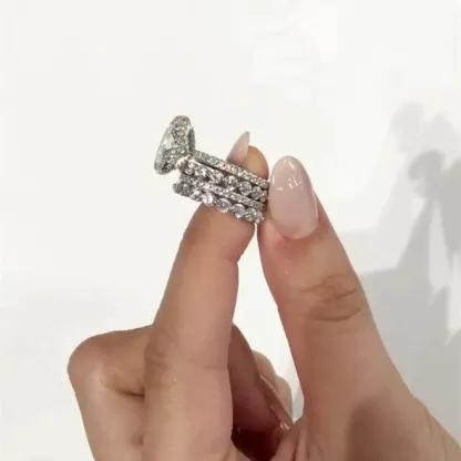 5Ct Vintage Handmade Cushion Cut Halo 3 Pcs Sterling Silver Bridal Set