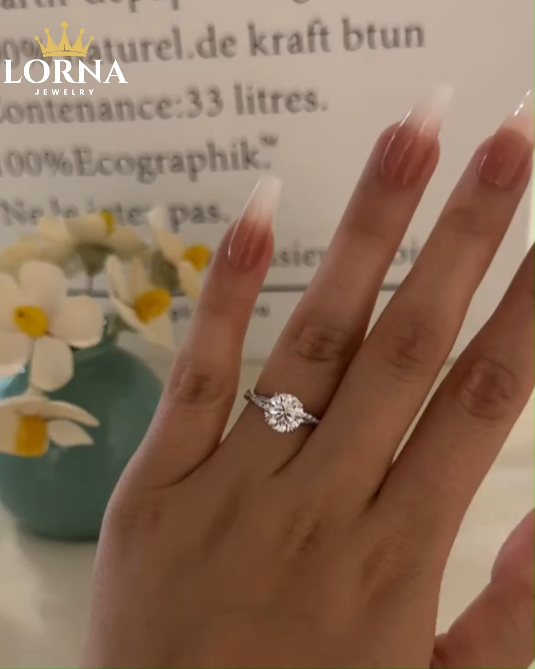 2Ct Twist Moissanite 2.0 Carat Round Cut Promise Ring