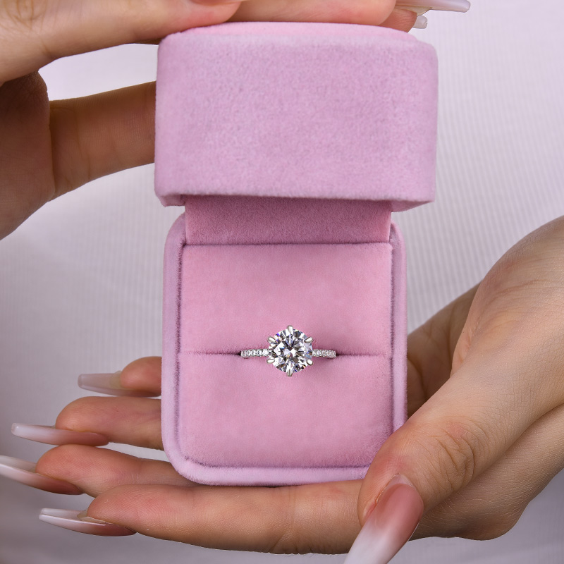 2.5Ct Classic 6 Prong Round Cut s Engagement Ring In Sterling Silver-Sterling Silver-lornajewelry