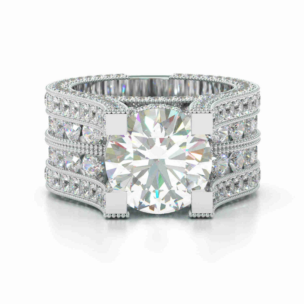 2.5ct Brilliant Round Cut Sterling Silver Engagement Ring-Sterling Silver-lornajewelry