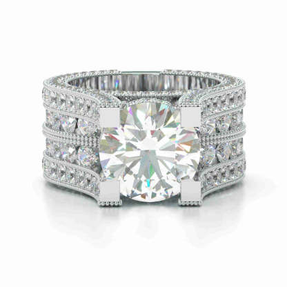 2.5ct Brilliant Round Cut Sterling Silver Engagement Ring-Sterling Silver-lornajewelry