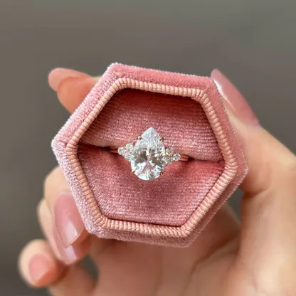 3.5Ct Pear Cut s Engagement Ring In Sterling Silver-Sterling Silver-lornajewelry