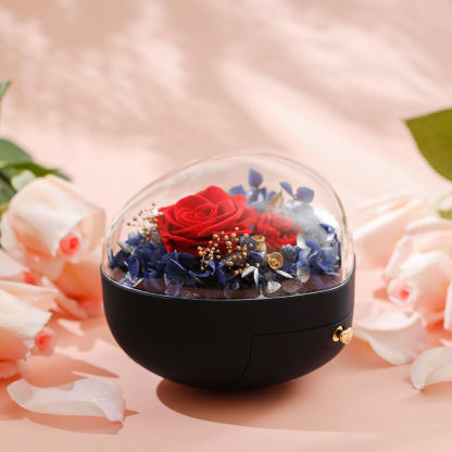 Lornajewelry Heart Shape Eternal Flower Jewelry Box