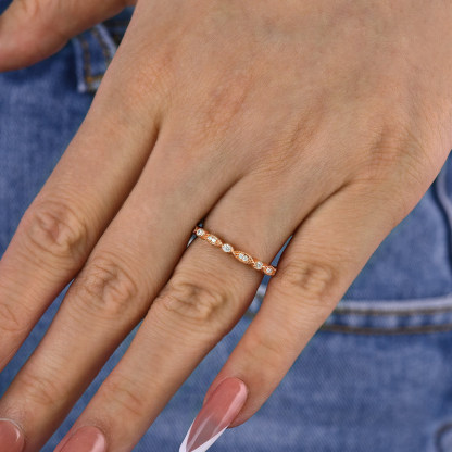 Vintage Full Eternity Art Deco Stacking Women's Wedding Band In Sterling Silver-Sterling Silver-lornajewelry