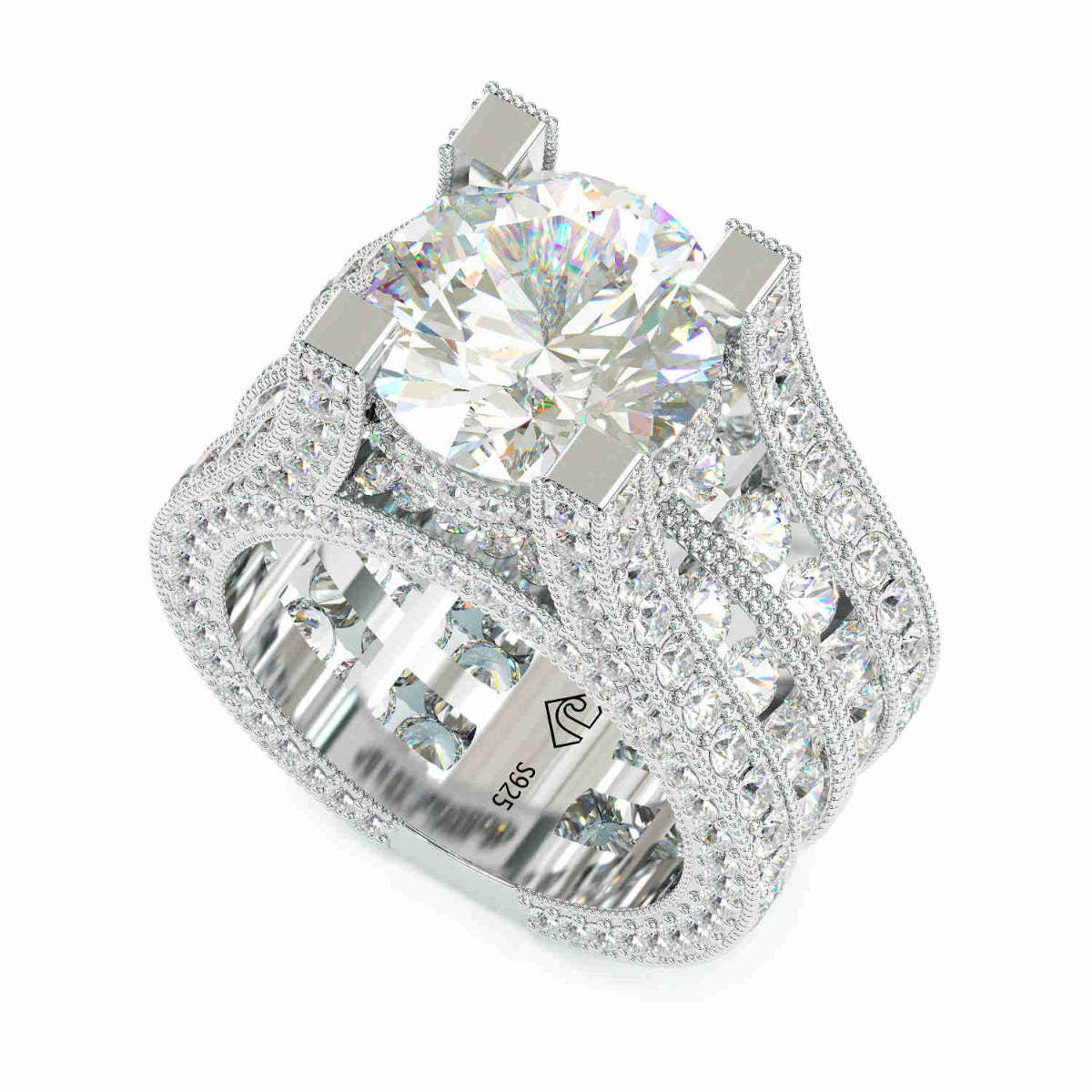 2.5ct Brilliant Round Cut Sterling Silver Engagement Ring-Sterling Silver-lornajewelry