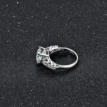 3Ct Moissanite Seven Stone Round Cut Sterling Silver Engagement Ring-Sterling Silver-lornajewelry
