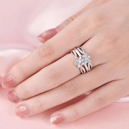 Sterling Silver Guard Ring Enhancer for Engagement Rings Stackable Elegant Adjustable