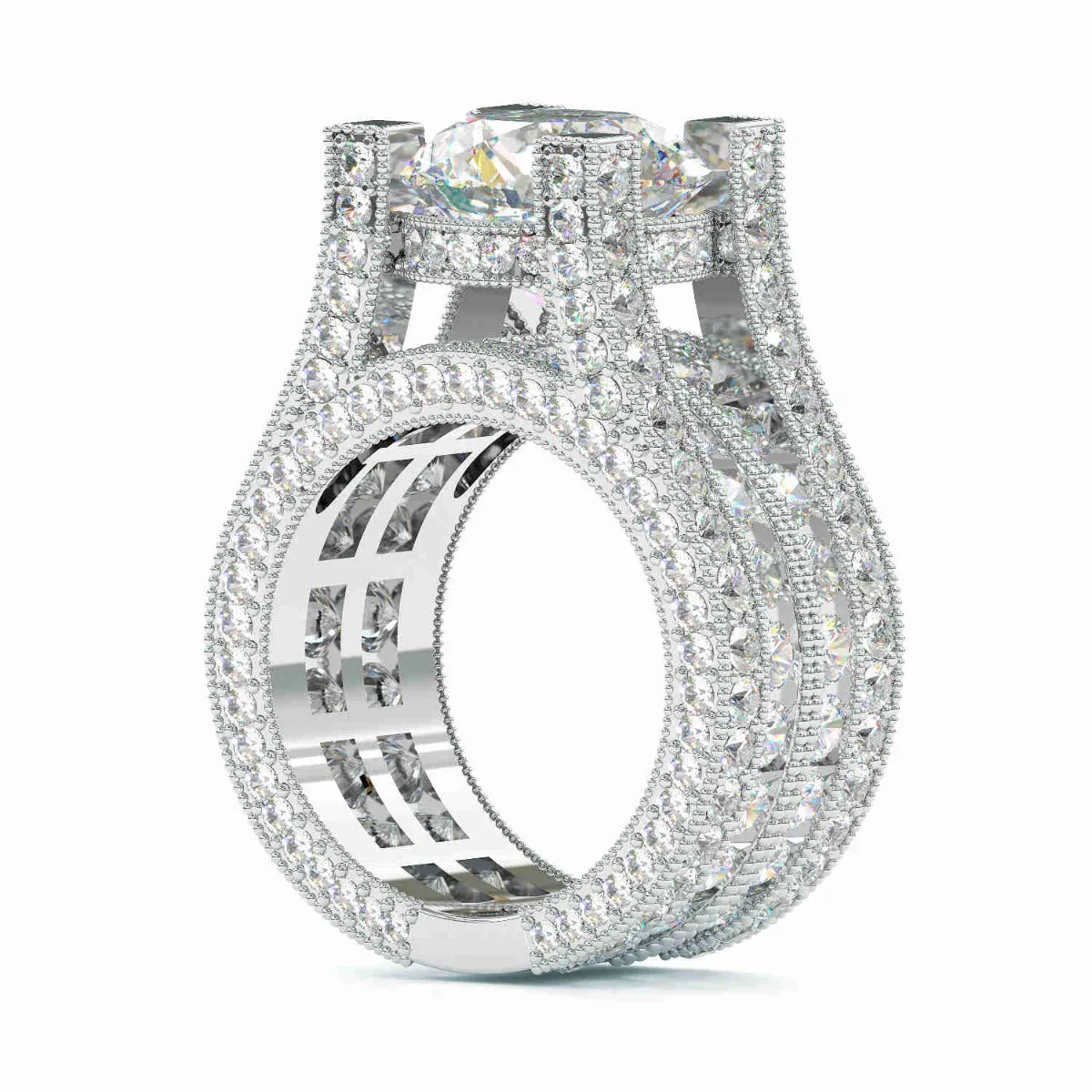 3Ct Gorgeous Round Cut sterling Silver Engagement Ring - ✨ Over 300 Gemstones