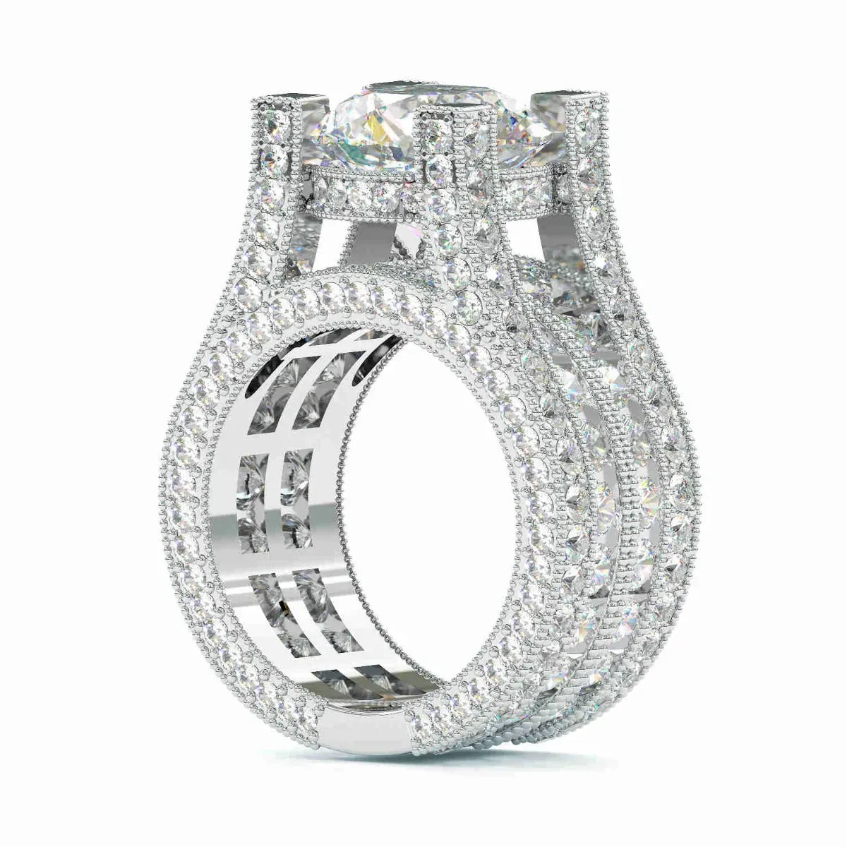 3Ct Gorgeous Round Cut sterling Silver Engagement Ring - ✨ Over 300 Gemstones