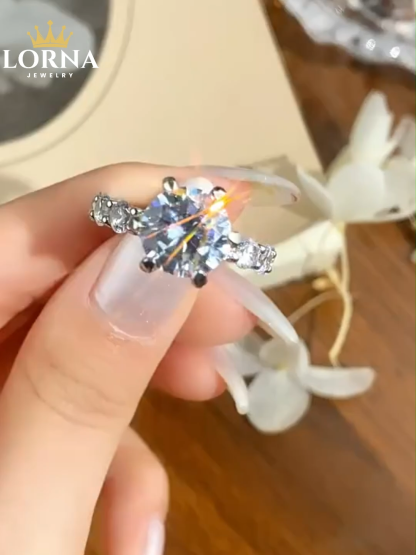 4Ct Moissanite Round Cut Eternity Ring