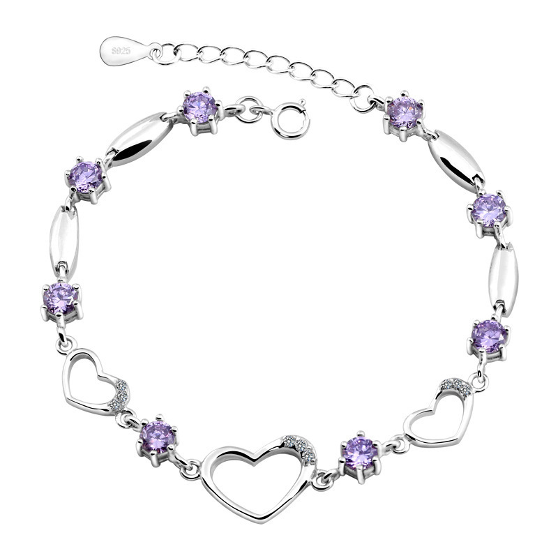 Heart Shape Bracelet In Sterling Silver