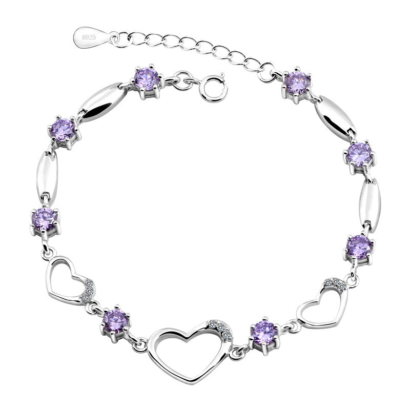 Heart Shape Bracelet In Sterling Silver