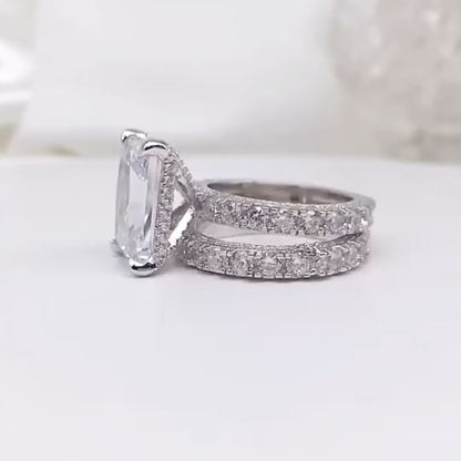 7Ct Radiant Cut Full Eternity Bridal Set in Sterling Silver