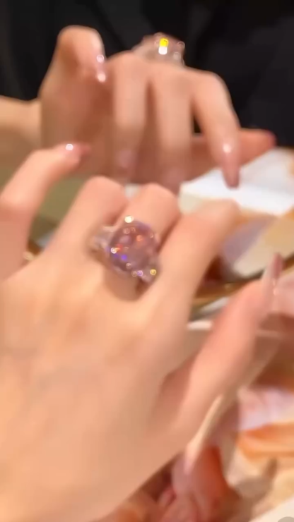 Three Stone Pink Cushion Cut Two-tone Plating Engagement Ring in Sterling Silver