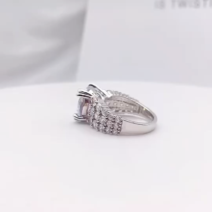 6.5Ct Round Cut Luxurious Pave Large Side Stone Engagement Ring