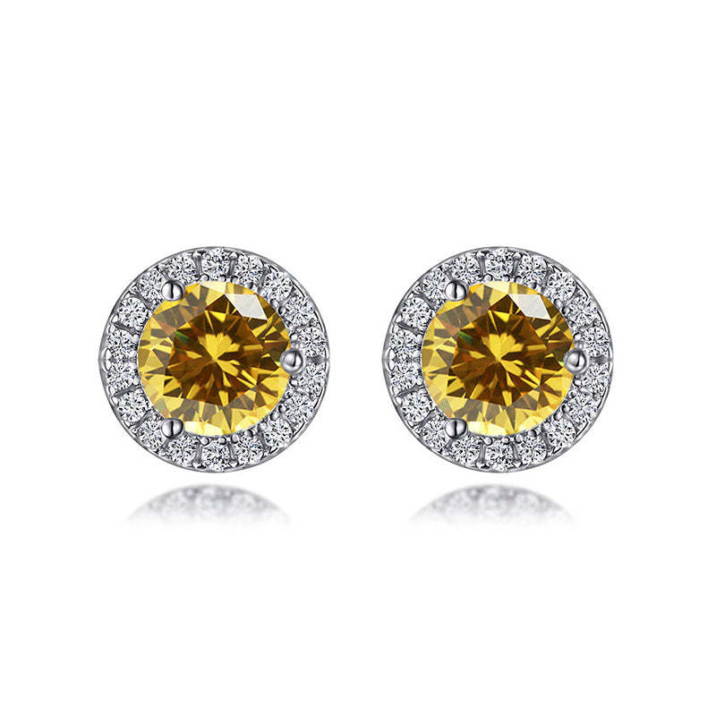 Birthstone Stud Earrings In Sterling Silver-Sterling Silver-lornajewelry