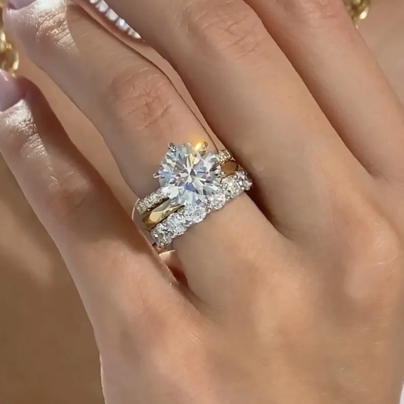 3Ct Round Cut Wedding Set 