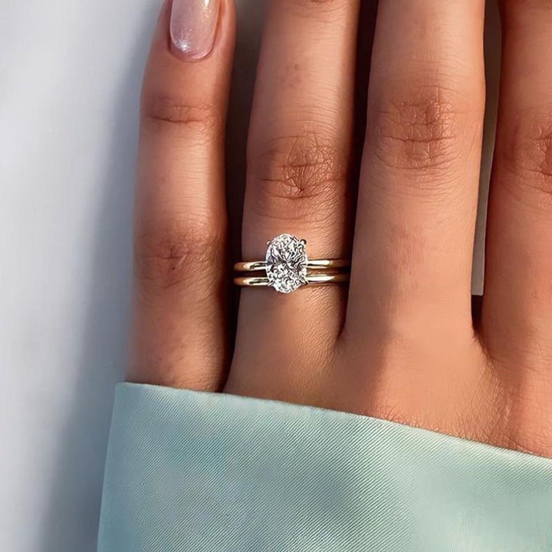 1.5Ct Moissanite Sparkle Oval Cut s Wedding Ring Set For Women