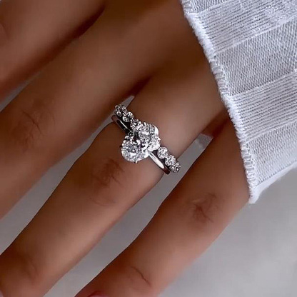 Elegant Oval Cut Wedding Ring Set For Women In Sterling Silver-Sterling Silver-lornajewelry