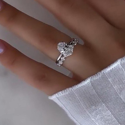 Elegant Oval Cut Wedding Ring Set For Women In Sterling Silver-Sterling Silver-lornajewelry