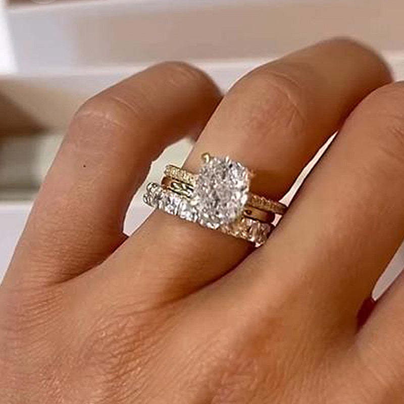 Excellent Cushion Cut 3PC Women's Wedding Ring Set In Sterling Silver-Sterling Silver-lornajewelry