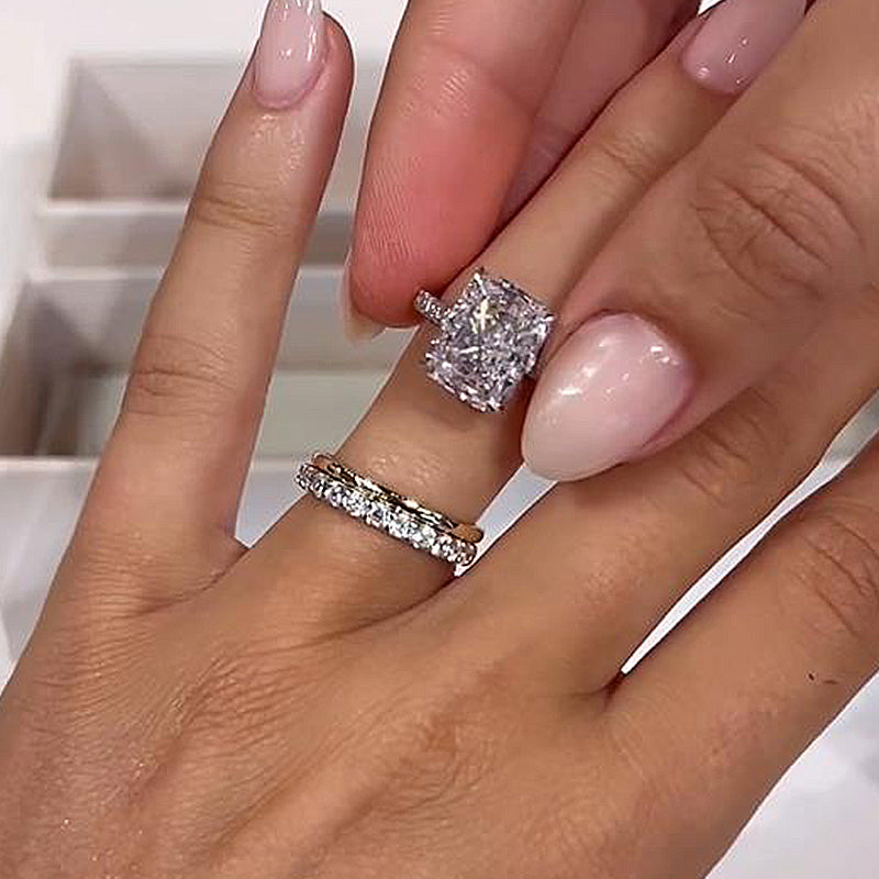 Noble Radiant Cut 3PC Wedding Ring Set For Women In Sterling Silver-Sterling Silver-lornajewelry