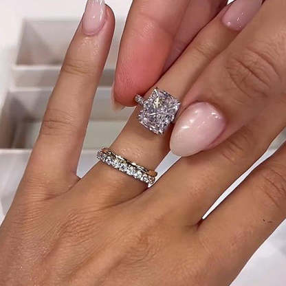 Noble Radiant Cut 3PC Wedding Ring Set For Women In Sterling Silver-Sterling Silver-lornajewelry