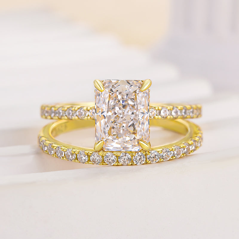 Classic Radiant Cut Women's Wedding Set-Sterling Silver-lornajewelry