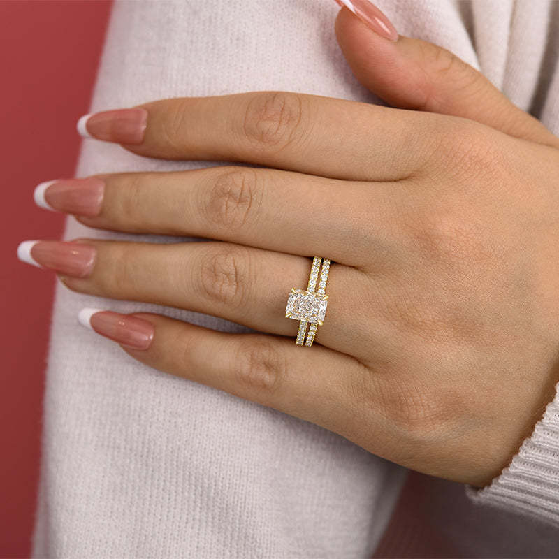 Classic Radiant Cut Women's Wedding Set-Sterling Silver-lornajewelry